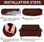 Peryiter 2 Pcs Sofa Covers Couch and Loveseat Covers Set Stretch Sofa Slipcover - Image 3