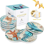 Teivio Absorbing Stone Sea Ocean Life Coasters - Image 2