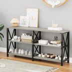 LVB Industrial Entryway Table, Farmhouse Rustic Console Table Behind Couch - Image 7