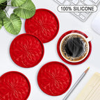 ME.FAN Silicone Coasters with Holder, Drinking Coasters - Image 2