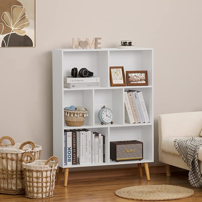 YAHARBO Small White Bookshelf, 3 Tier Modern Kids Bookcase - Image 7