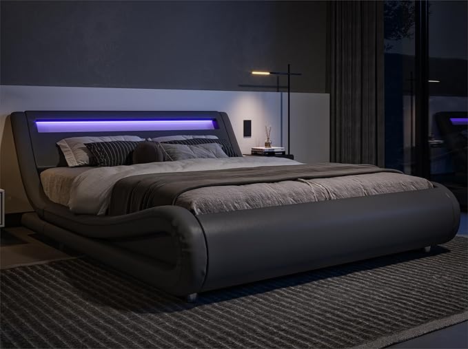 Allewie King Size LED Platform Bed Frame by Allewie