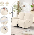 TAOCOCO Recliner Loveseat Slipcover, 6 Pieces Dual Recliner Sofa Covers - Image 3