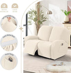TAOCOCO Recliner Loveseat Slipcover, 6 Pieces Dual Recliner Sofa Covers - Image 3
