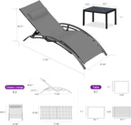 PURPLE LEAF Patio Oversized Chaise Lounge Chair Set - Image 7