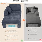 80.7" Oversized Double Chaise Lounge Chair Indoor, Cloud Boneless Sleeper Sofa - Image 5