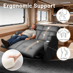 Reclining Loveseat with Pebble Texture Fabric, Loveseat Recliner with USB/Type - Image 6