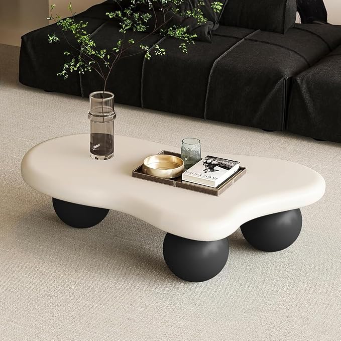 40" Cloud Coffee Table for Living Room Irregular Coffee Table Modern Low Coffee - Image 5