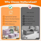 MeMoreCool Kids Modular Couch – Glow-in-the-Dark Butterfly Foam Sofa Bed - Image 8