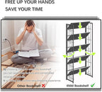 4NM No Assembly 5 Tiers Folding Bookshelf, 59.4" H Foldable Storage Shelves - Image 6