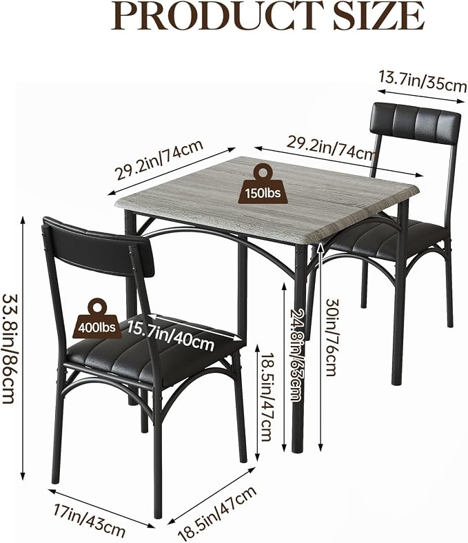GAOMON 3-Piece Dining Table Set - Image 8