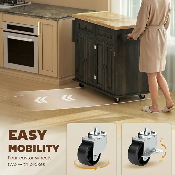 HOMCOM Kitchen Island Cart - Image 6