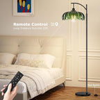 QIYIZM Glass Floor Lamp for Living Room, Mid Century Modern Brass Tall Lamp - Image 4