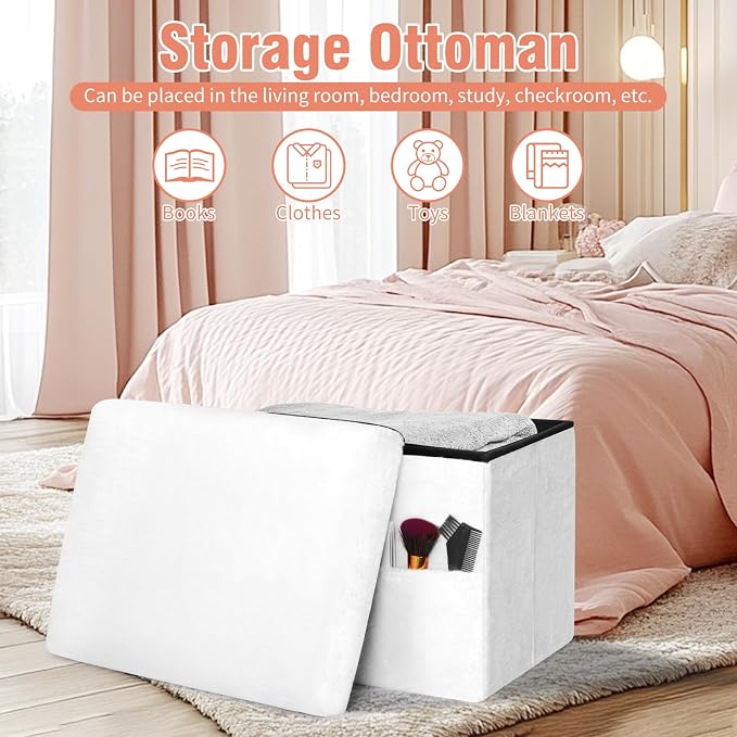 Storage Ottoman Cube, Small Ottoman - Image 3