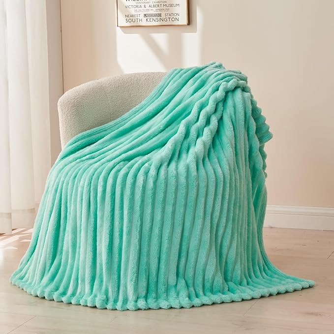 NEWCOSPLAY Fleece Ribbed Cozy Throw Blanket by NEWCOSPLAY
