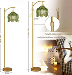 QIYIZM Glass Floor Lamp for Living Room, Mid Century Modern Brass Tall Lamp - Image 7