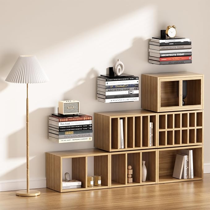 Invisible Floating Bookshelf for Wall, 8 Tier Vertical Spine Book Tower Wall - Image 6