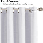 100% Blackout Linen Textured Curtains 84 Inch Long, Bright White | 100% - Image 5