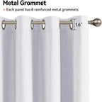 100% Blackout Linen Textured Curtains 90 Inch Long, Bright White | 100% - Image 5