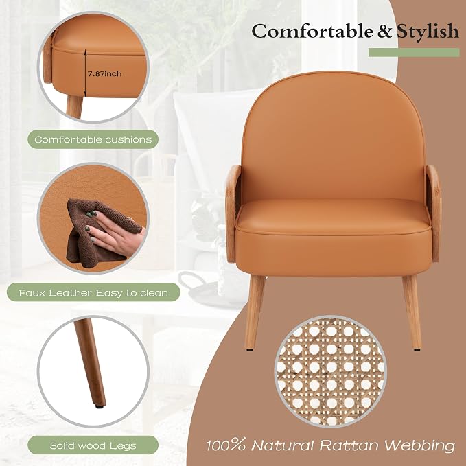 Aklaus Mid Century Modern Accent Chair Armchair - Image 3