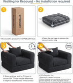 SYFERLORY Versatile 2 in1 Armchair Accent Chair Couch Convertible Boneless - Image 7