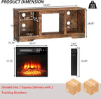 PRETZI Fireplace TV Stand with 18" Fireplace Up to 65" TVs, TV Media Console - Image 6