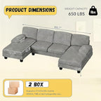 JUMMICO Sectional Couches for Living Room, U Shaped Couch - Image 2