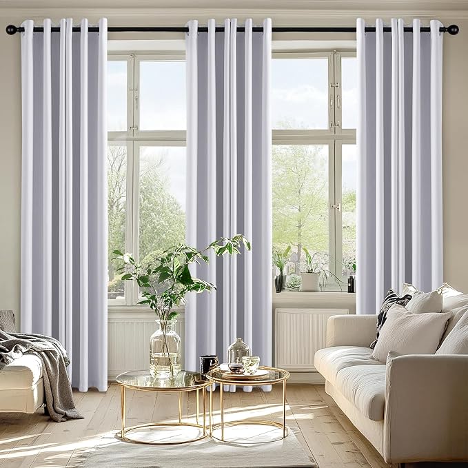 MIULEE Blackout Curtains for Bedroom 2 Panels 40x80 Inch Long Greyish White | - Image 6