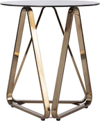 SEI Furniture - Stondon Round End Table - Transitional Design, Champagne Metal - Image 4