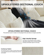 110" Cloud Sectional Couch, Modular Sectional Sofa - Image 4