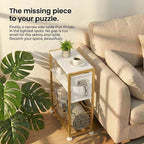 Skinny Side Table with Storage, 3 Tier Slim Side Tables - Image 6