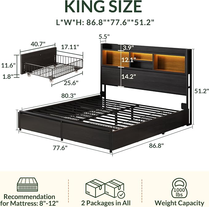 LARMACE King Size Bed Frame - Image 2