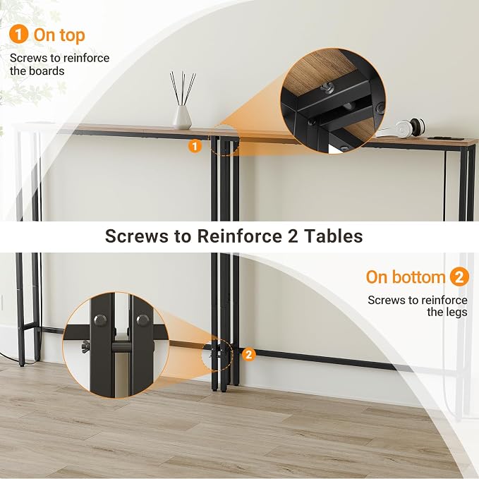 ELYKEN 5.9" Narrow Console Sofa Table - Image 6
