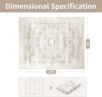 8x10 Boho Washable Area Rug for Living Room, Dining Room-Beige Brown | Neutral - Image 2