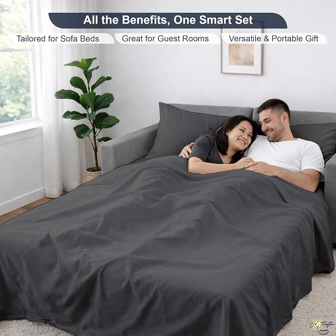 Cottington Lane Sleeper Sofa Sheets Full Size, 4 Piece Premium Quality 100% - Image 6