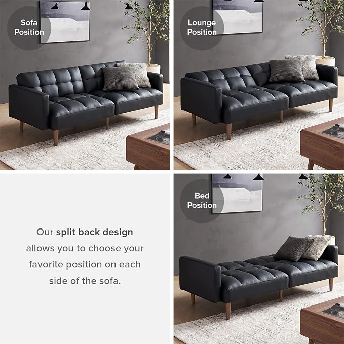 mopio 76.4" Futon Sofa Bed, Sleeper Sofa, Mid Century Modern Futon Couch - Image 6
