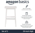 Amazon Basics Solid Wood Saddle-Seat Counter Height Bar Stools - Image 4