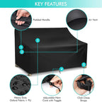 WLEAFJ Patio Sofa Cover Waterproof, 2-Seater Patio Loveseat Cover, Heavy Duty - Image 3