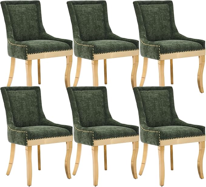 Upholstered Dining Chairs Set of 6, Modern Fabric Side Chairs by MZDOO