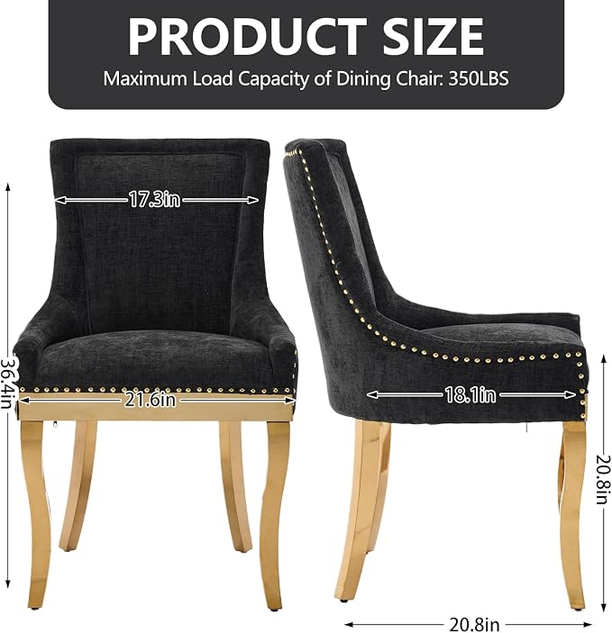 Upholstered Dining Chairs Set of 4, Modern Fabric Side Chairs - Image 3