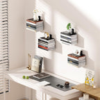 Invisible Floating Bookshelf for Wall, 8 Tier Vertical Spine Book Tower Wall - Image 2