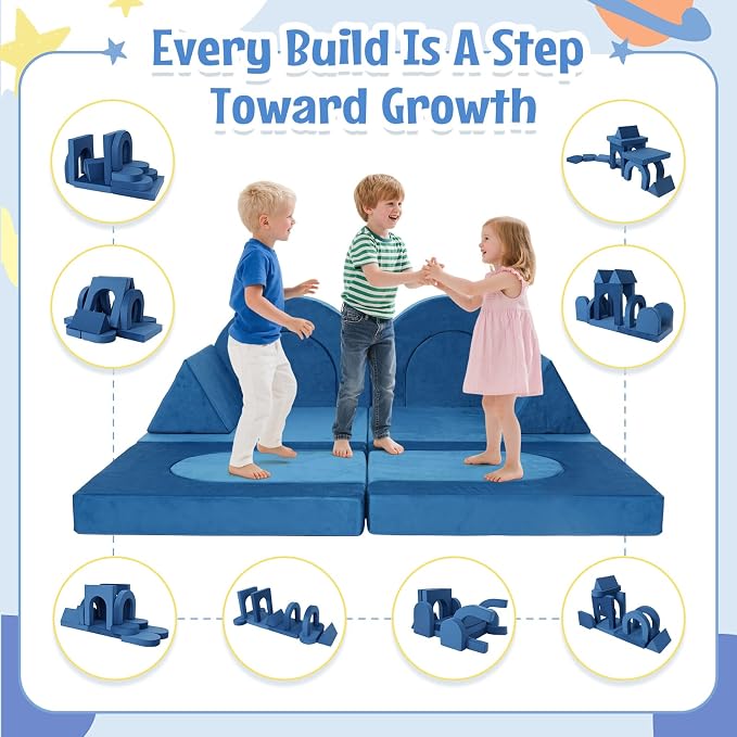 Kids Modular Play Sofa Convertible Foam Play Mat, Transformable Into a Game - Image 3