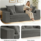 Oversized Boneless Loveseat, 3 Seater Pull Out Convertible Sofa Bed - Image 6