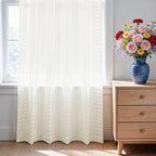 SpaceDresser Check Sheer Curtains 84 Inches Long - Image 3