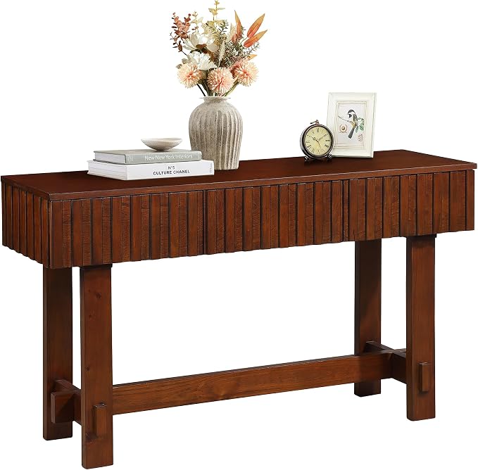 52" Wood Console Table for Entryway, Modern Sofa Table - Image 2