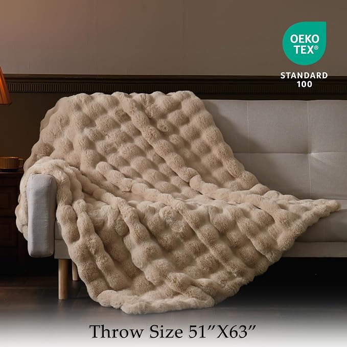BENVWE Faux Fur Throw Blanket for Couch - Image 2