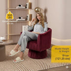Dewhut Swivel Accent Chair, 360° Swivel Barrel Chair - Image 3