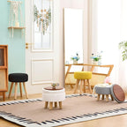 Wimarsbon Pouf Ottoman, 100% Cotton Knitted Boho Footstool, Round Footrest - Image 8