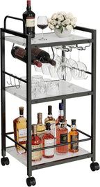 Bar Cart for The Home, 3 Tier Kitchen Carts by VANTIMO