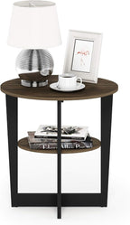 Furinno JAYA Side Table, 2-Tier Round Modern End Table - Image 4